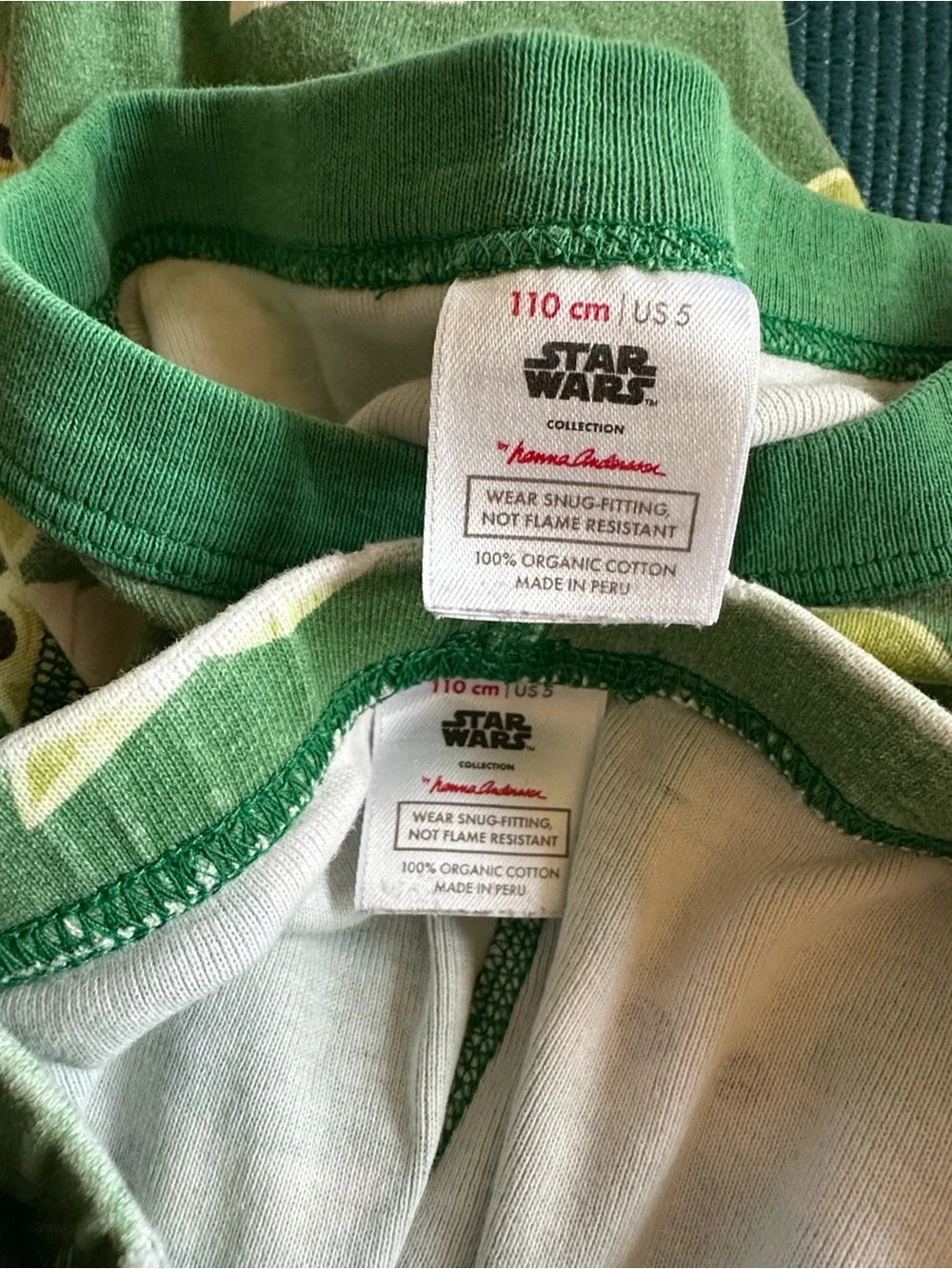 Hanna Andersson Star Wars The Child Grogu Green Pajama Set FLAWS Kids Children 5